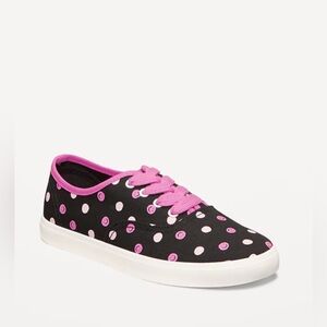 Old Navy Kids Black and Pink Polka Dot Sneakers